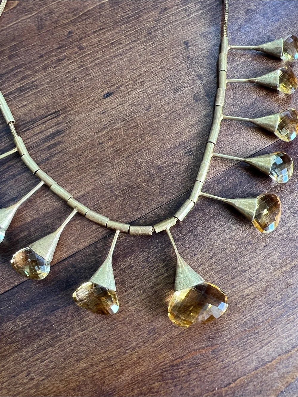 Vintage Gold Crystal Teardrop Necklace - Women Jewelry - Picture 5 of 9